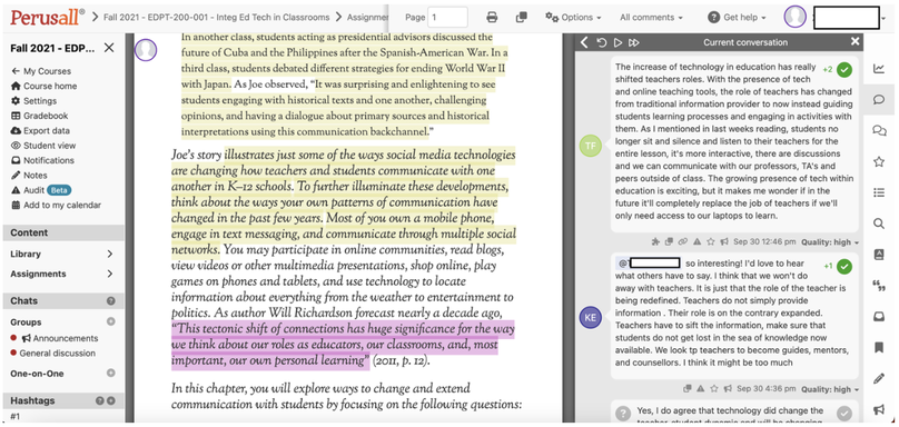 Examining the role of peer acknowledgements on social annotations: Unraveling the psychological underpinnings